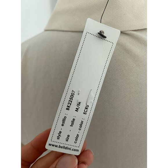 BELLDINI Black Label Button-Front Collared Top  Ivory M - Picture 5 of 7